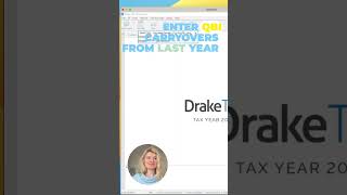 Drake Tax  QBI Tax Carryover entry from last year draketax draketaxsoftware [upl. by Mosra]