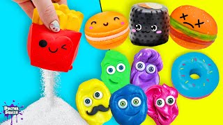 Whats Inside ALL FOOD Squishies and Stress Balls Restaurant Pretend Play [upl. by Rundgren916]