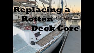 Putting a New Core on the Deck of a Sailboat [upl. by Deerc814]