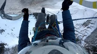 SECURED SOLO ICE CLIMBING  GESICHERTES SOLO EIS KLETTERN  SWITZERLAND  SWISSPOWERJET [upl. by Yramliw787]