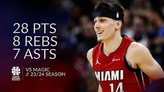 Tyler Herro 28 pts 8 rebs 7 asts vs Magic 2324 season [upl. by Ardnasyl]