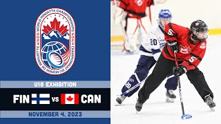 2023 World Ringette World Championships ⭕ U18 Exhibition Canada White vs Finland Nov 4 2023 [upl. by Ilise]