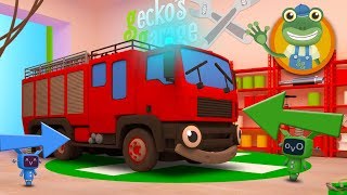 Learn Fire Truck Parts with Fiona The Fire Truck  Geckos Garage  Toddler Fun Learning [upl. by Arreic]