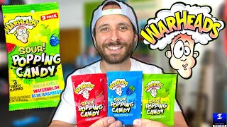 Warheads Sour Popping Candy Review  All 3 Flavors [upl. by Yerot]