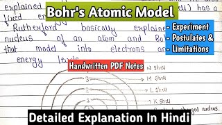 Bohrs Atomic Model  Concept Of Electron Stability amp Energy levels  Atomic Structure  bscnotes [upl. by Vento]