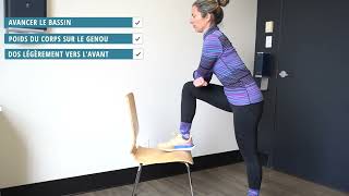 Exercice hanche  mobilité hanche avec une chaise en flexion [upl. by Brinn]