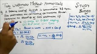 Two Wattmeter Method  Numericals [upl. by Etireugram474]