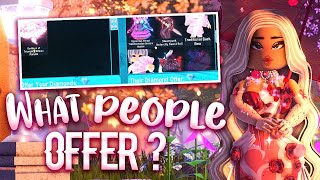 What PEOPLE OFFER FOR GOT PARASOL  🏰 ROBLOX Royale High TRADING [upl. by Nairam]