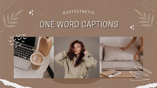 One Word Captions 20 One Word Captions for Instagram Short Captions [upl. by Yemiaj]