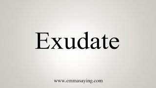 How To Say Exudate [upl. by Palmore]