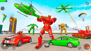 US Army Tank Flying Dragon and Police Car Robot Transformers Racing Simulator  Android Gameplay [upl. by Nomae]