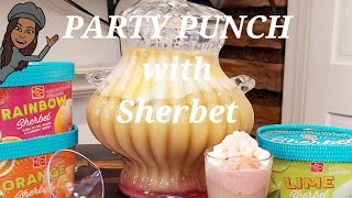 PARTY PUNCH with SHERBET  SHERBET PUNCH RECIPE  Vees Thirsty Thursdays drinks [upl. by Yenohtna]