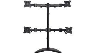 STANDV004P Quad Monitor Freestanding Desk Mount by VIVO [upl. by Oreves48]