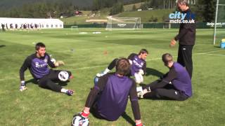 FUNNY Goalkeeper warm up  Pantilimon and co struggle with the number 3 [upl. by Gnilrets693]