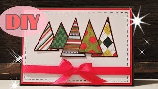 Weihnachtskarten selber basteln 2  Weihnachtsbaum  Christmas Card DIY [upl. by Tamara943]