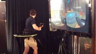 Guy using Oculus Rift and Virtuix Omni [upl. by Nyliac905]