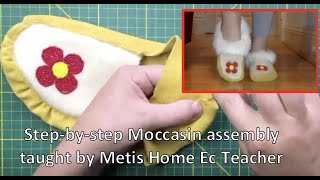 BEGINNERFRIENDLY moccasin assembly taught stepbystep by Metis Home Ec teacher [upl. by Isaiah]