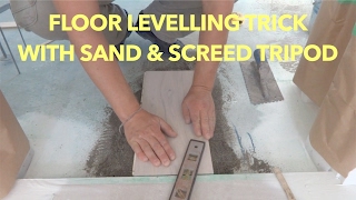 Concrete Floor Leveling Trick with Sand and Screed Tripod  Mryoucandoityourself [upl. by Waltner]