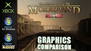 Elder Scrolls III Morrowind  Graphics Comparison   Xbox  PC  PC MODDED [upl. by Harri]