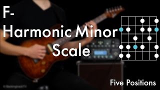 F Harmonic Minor Scale  Five Positions [upl. by Pulcheria895]