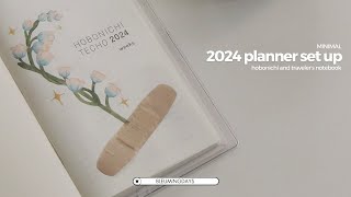 2024 minimal planner set up ✷ hobonichi and traveler’s notebook [upl. by Akela]