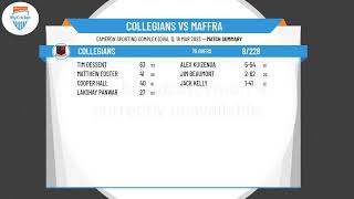 SaleMaffra Cricket Association  2nd Grade  Round GF  Collegians v Maffra  Day 1 [upl. by Ludwog]