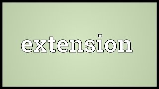 Extension Meaning [upl. by Arod]