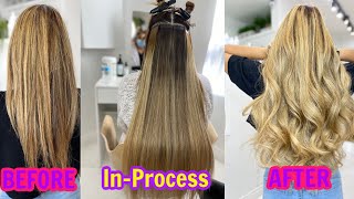 Getting 24 inch Hair Extension Transformation  Reaction amp Reveal [upl. by Nessnaj]