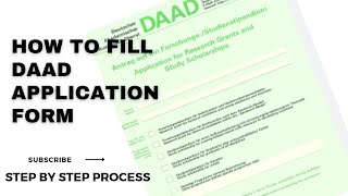 Step by Step guide to fill the DAAD Application form [upl. by Eelamme]