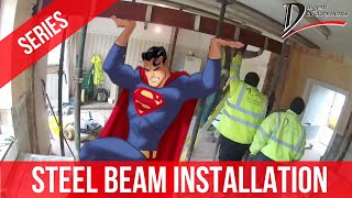 How to remove load bearing wall with RSJ steel beams  bifold doors installation [upl. by Lemuel88]