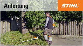 SchnittTechnik AkkuHeckenschneider Bodendecker schneiden mit dem STIHL HLA 86 [upl. by Luapsemaj52]