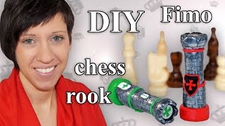 FIMO Turm Polymer Clay Chess Rook  Tutorial HDDE ENSub [upl. by Heymann]