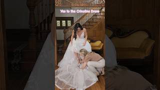 How to Wear a Crinoline Wedding Dress Yes to the Dressweddingdress bridal wedding [upl. by Trebbor]