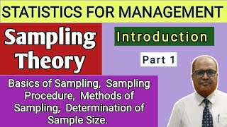 Statistics for Management II Sampling Theory II Introduction II Theory Explained II Part 1 II Khans [upl. by Eelesor]