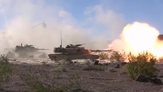 M1A1 Abrams Firing From HullDown Positions [upl. by Helmer242]