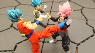 DRAGON BALL STOP MOTION SHFiguarts GOKU BLACK VS SON GOKU AND VEGETA VEGETTOVEGITO [upl. by Calen]