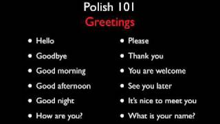 Polish 101  Greetings  Level One [upl. by Jamnes]