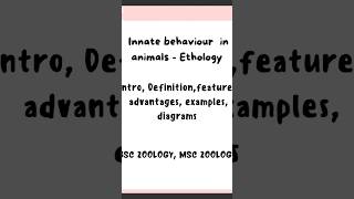 Innate or instinct behaviour in animals msczoology shortsviral trending shorts ethology [upl. by Ayotas]