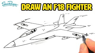 How to draw an F18 Fighter Plane [upl. by Asilanna]