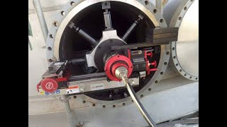 FDG1000 Flange Facing for RF Flange on site machining [upl. by Lynch959]