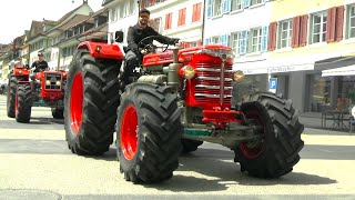 Old Hürlimann Tractors Extraordinary Swiss History on the Road in Willisau [upl. by Atinra]