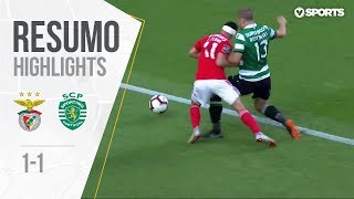 Highlights  Resumo Benfica 11 Sporting Liga 1819 3 [upl. by Ahsian]