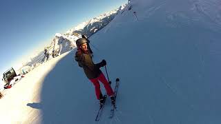 Pistenabfahrt im Skigebiet Schlick 2000 in Tirol [upl. by Annawot]