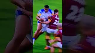 Sam Lisone  Peoples elbow  Huddersfield vs Leeds rugbyleague rugby wwe [upl. by Imeon17]