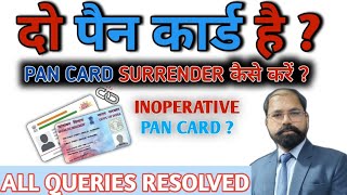 दो PAN CARD हैं  Pan Card Surrender Kaise Karein  How To Surrender Pan Card  All Queries Resolved [upl. by Noteloc154]