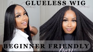 Glueless Kinky Straight Closure Wig Install  Ft ISEEHAIR [upl. by Ecyned]