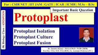 Protoplast  Protoplast Isolation amp Culture  Protoplast Fusion  CSIR NET  IIT JAM [upl. by Billye]