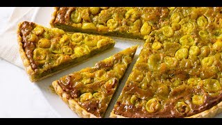 Gooseberry turmeric and pistachio frangipane tart by Anna Hansen [upl. by Keviv]