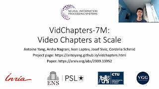 NeurIPS 2023 DampB VidChapters7M Video Chapters at Scale  5 Min Presentation [upl. by Noslien]