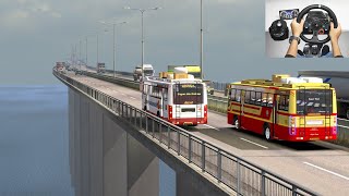 KSRTC vs KSRTC Bus Race on Longest Bridge  Dangerous Overtaking  Euro truck simulator 2 BusMod [upl. by Ahsiuq562]